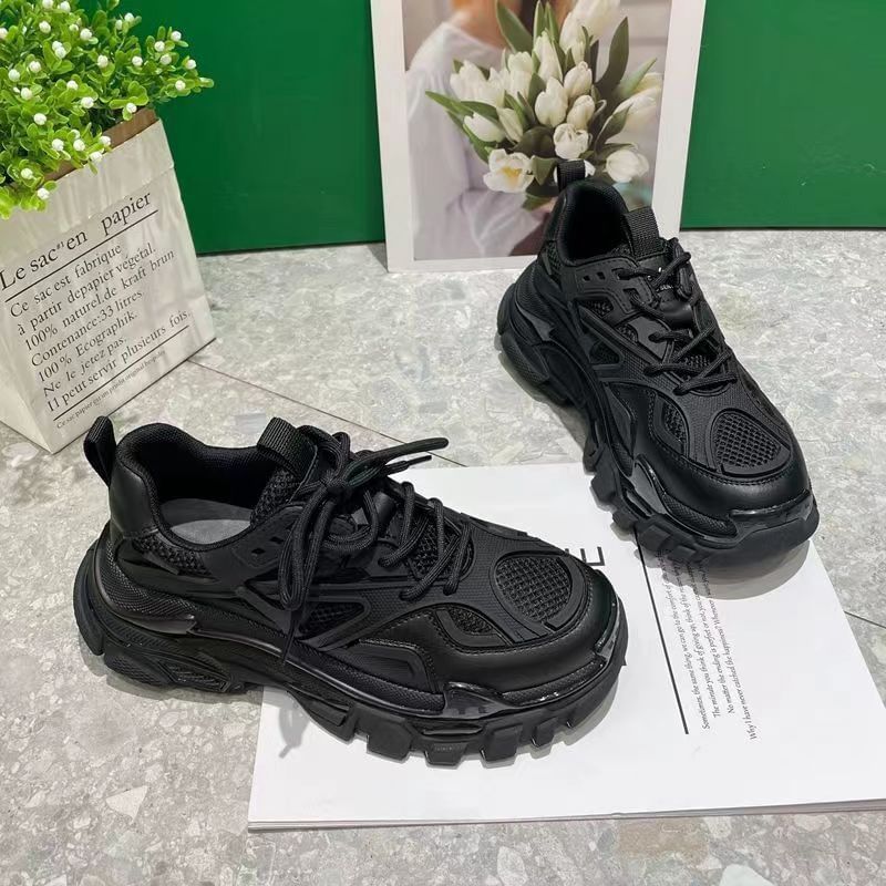 caneik - Platform Plain Mesh Panel Veterschoenen