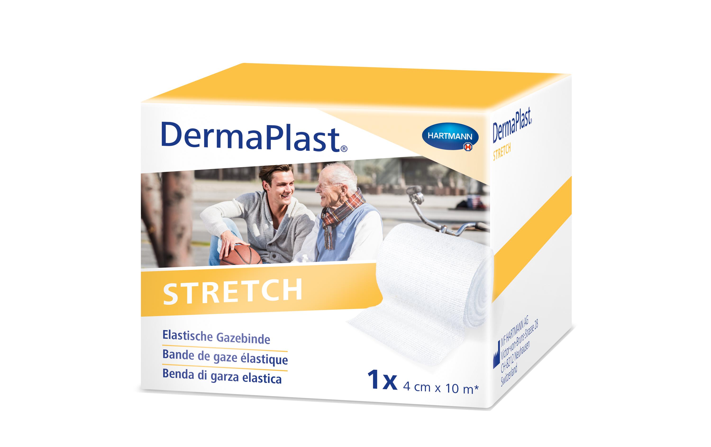 Gazebinde Stretch 1 Rolle à 4 cm x 10 mElastische Gazebinde