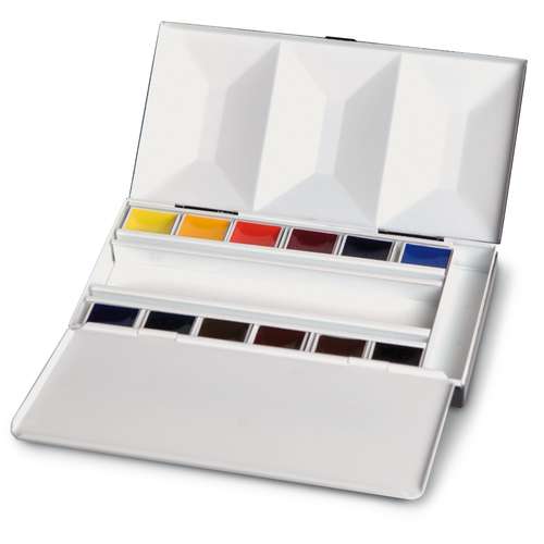 BLOCKX emaillierter Aquarellkasten mit halben Näpfchen