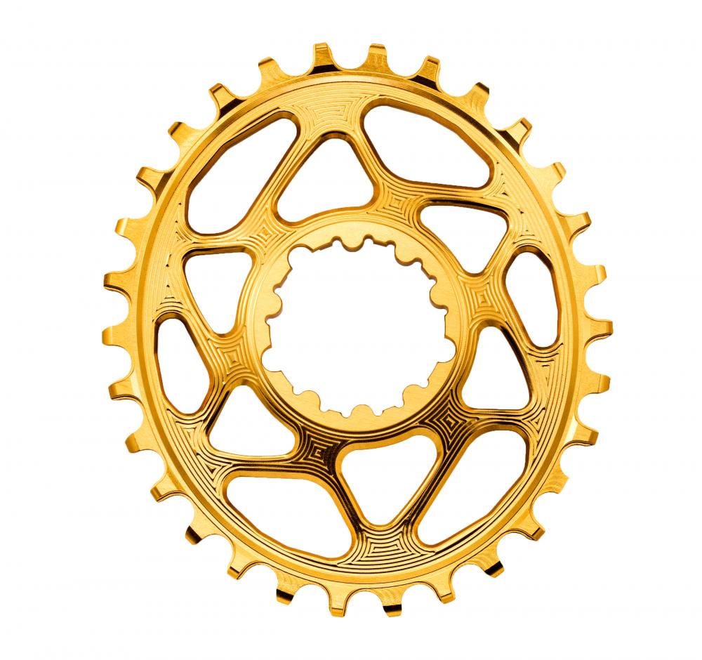 Absolute Black Klinge 36T direkte montering Oval SRAM GXP Guld