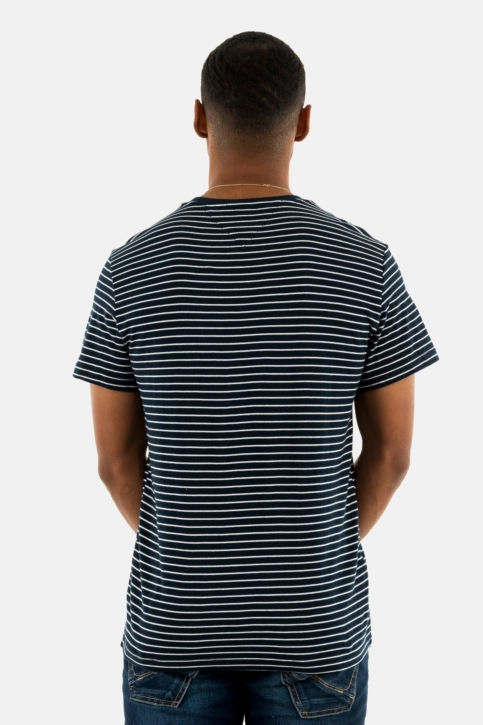 Tee shirt tommy jeans slim stripe c1g dark night navy/white stripe
