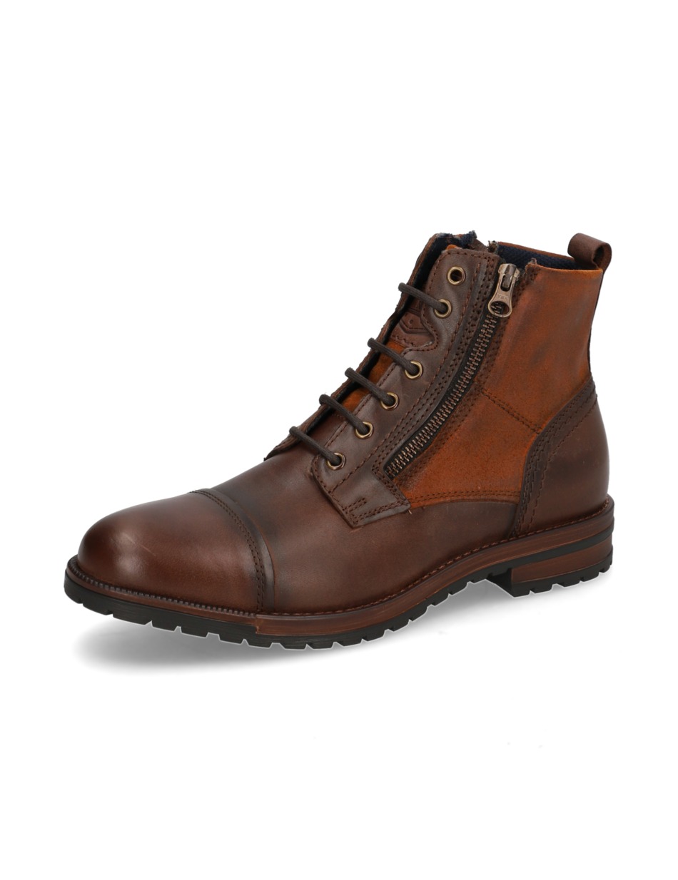 Lederkombination Schnürstiefelette