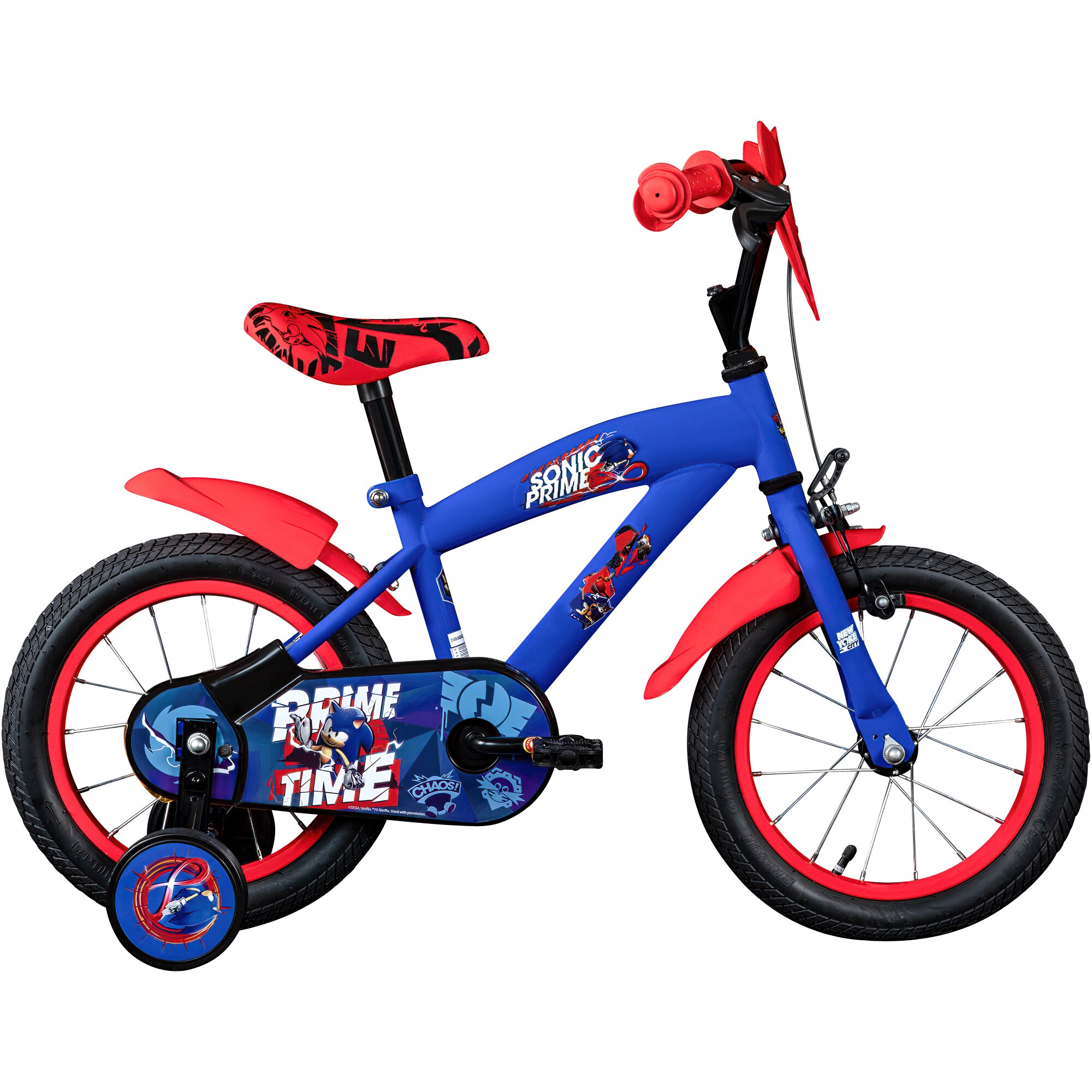 Volare Sonic Kinderfahrrad 14 Zoll Jungen Mädchen 100 - 115 cm Fahrrad ab ca. 3,5 Jahre mit Stützräder und Rücktrittbremse