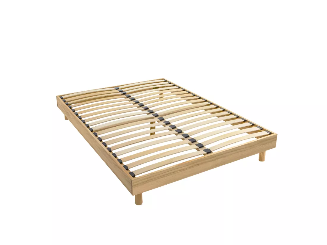 Sommier kit en bois massif naturel 160x200