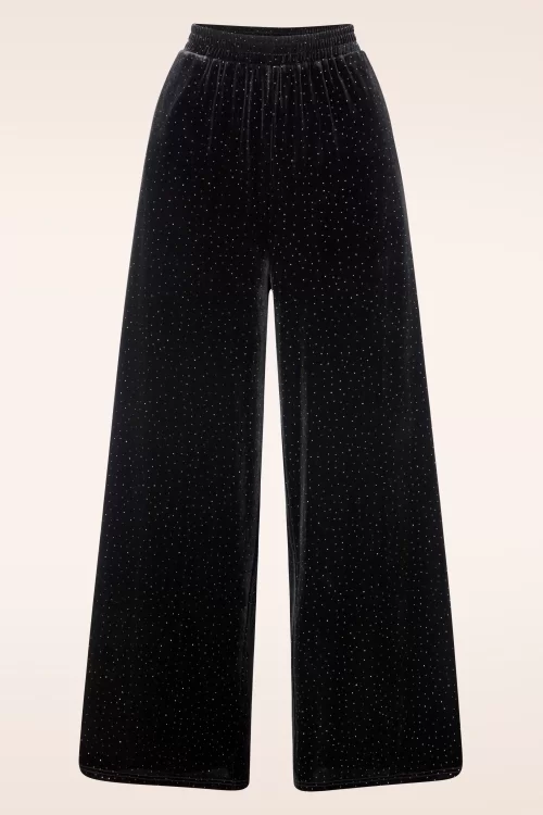 Banned Retro Sparkle pantalon in zwart