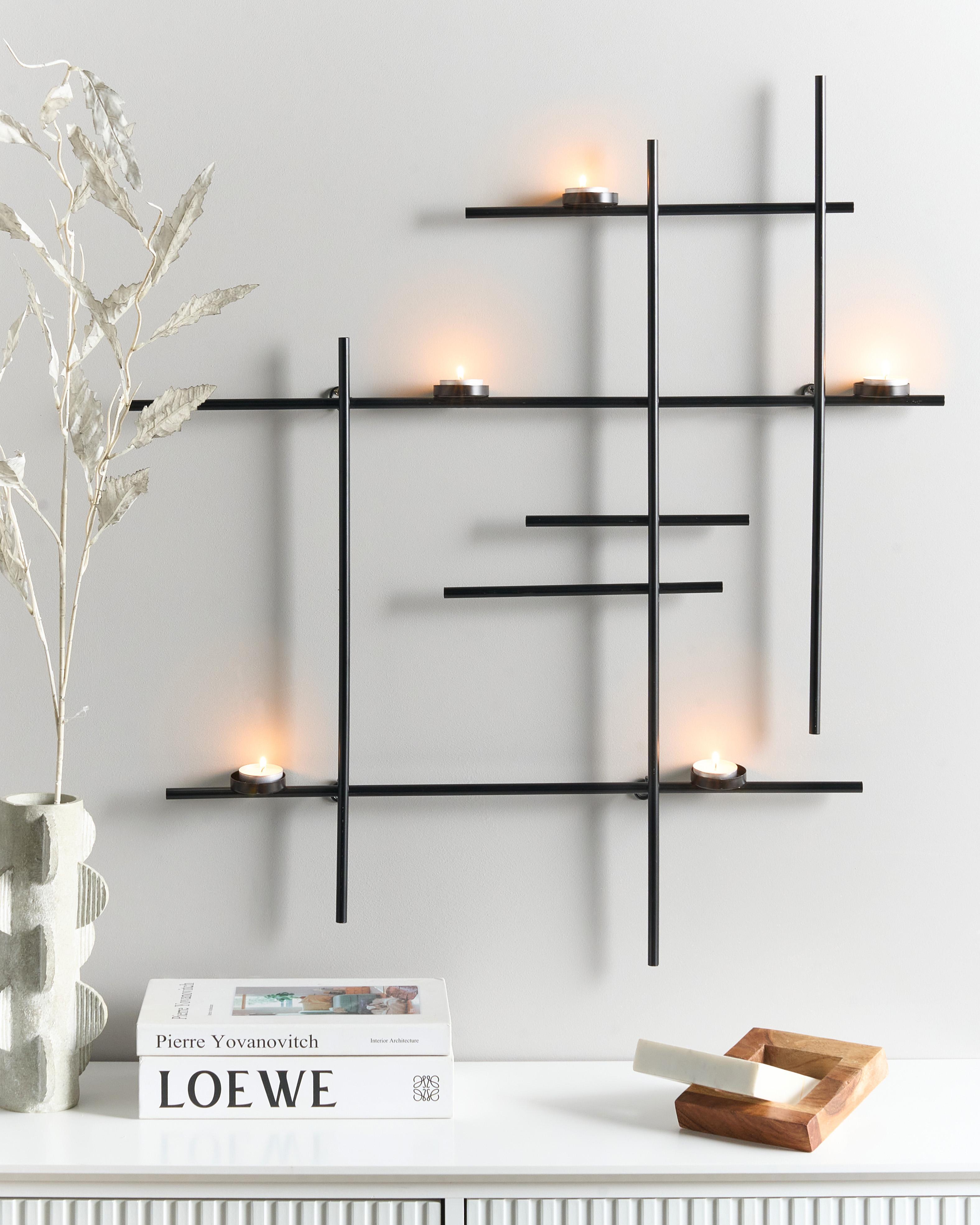 Wandkandelaar PORTO 74 cm Zwart