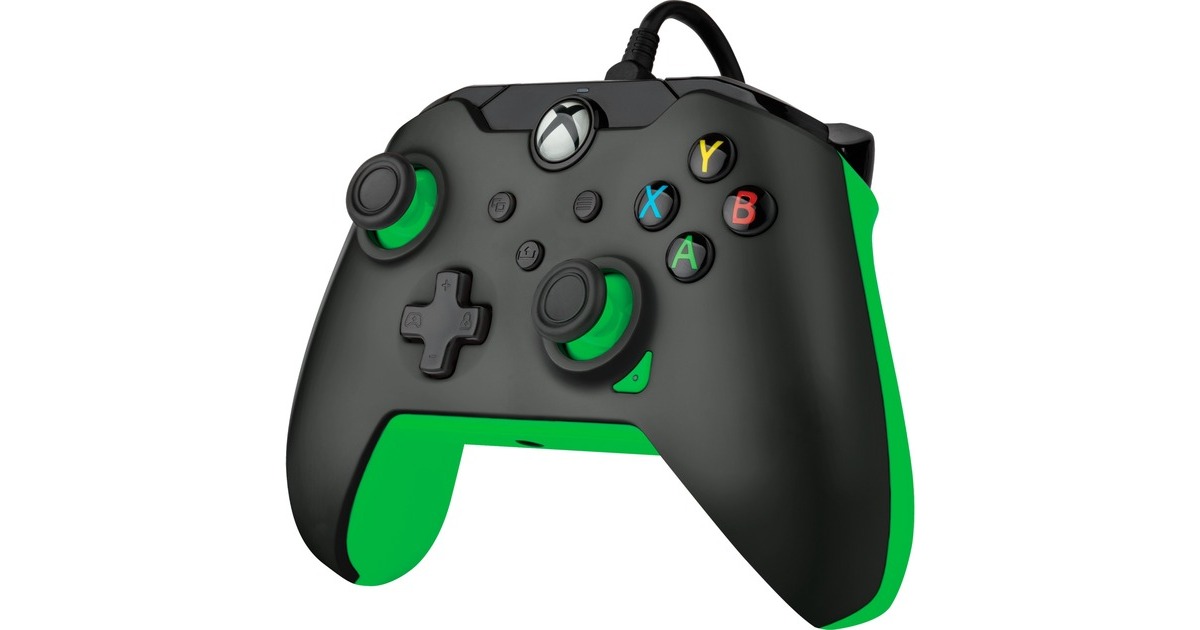PDPWired Controller - Neon Black  (Zwart/groen, Xbox Series X|S, Xbox One, PC)