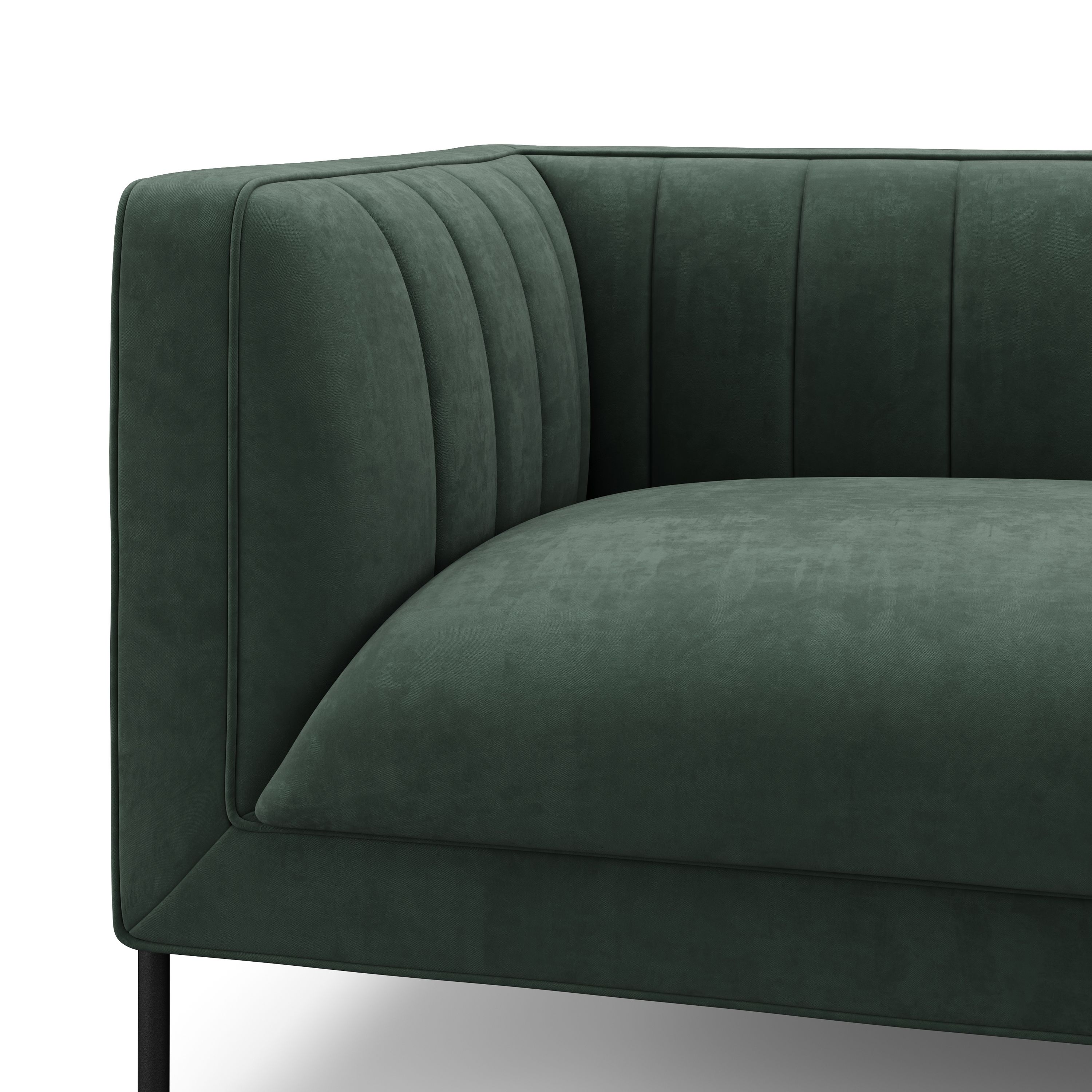 Sofa Set Samt ATTILA dunkelgrün
