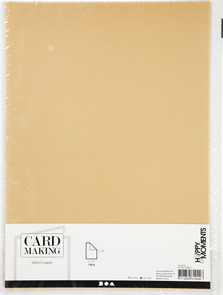 Pergamentpapir - A4 - 210X297 MM - 100 G - Natur - 10 Ark
