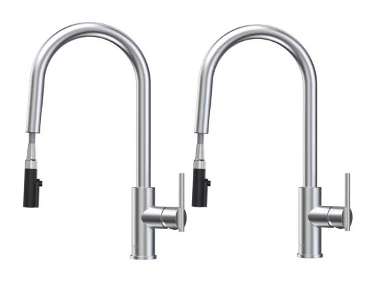 2PCS CECIPA MAX Brossé Mitigeur de Cuisine avec Douchette Extractible - Robinet de Evier Avec 2 modes de sortie d'eau - Pivotant à 360°