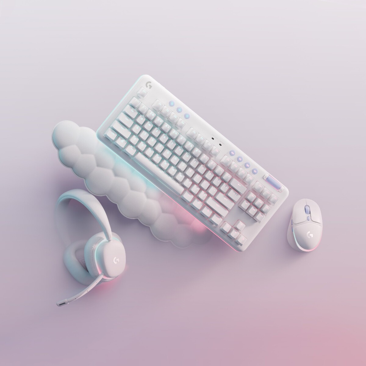 Logitech G713 - Gaming Tastatur Med Håndledsstøtte - Rgb - Hvid