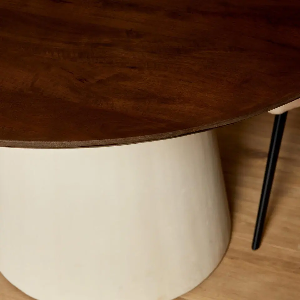 Eettafel Rond Bruin Hout - 150x150x76cm - Madison