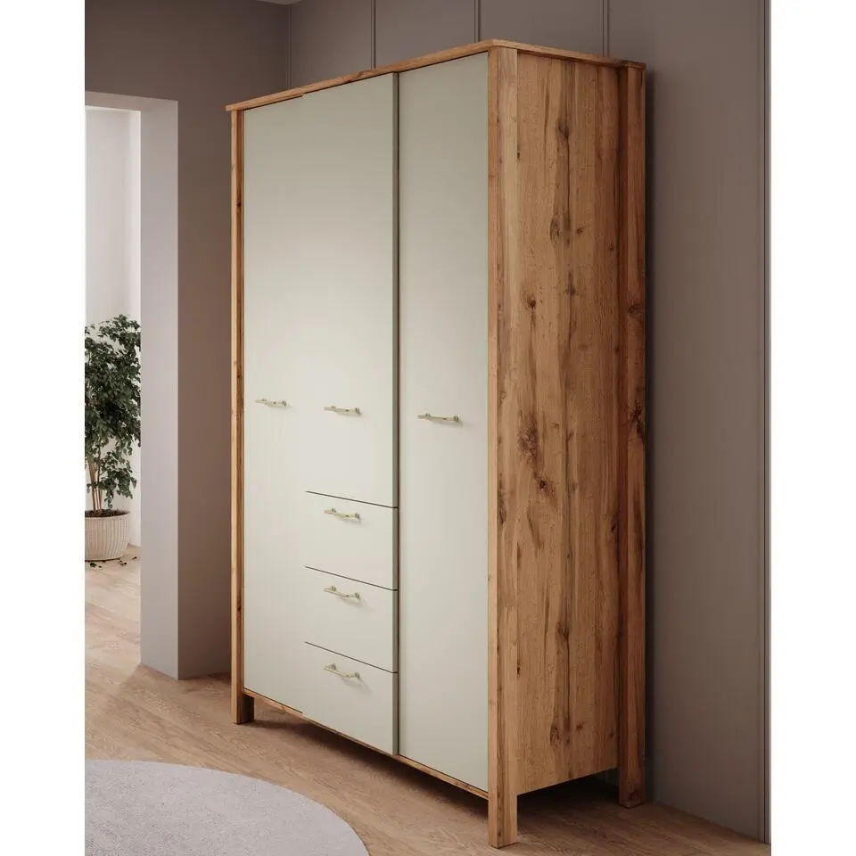 Meubella - Kledingkast Isaac - Beige - 138 cm