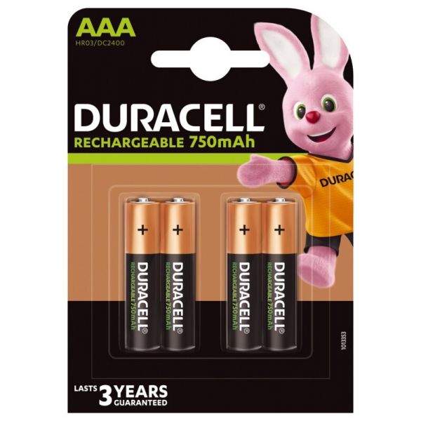 Duracell Blister Pilhas Recarregáveis HR03 AAA 750 MAH 4 Un.