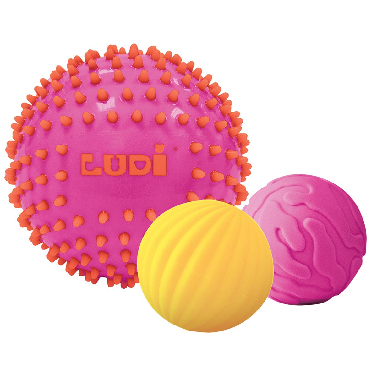 3 balles sensorielles rose