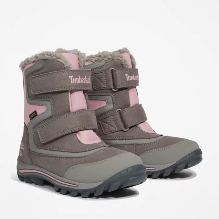 Bota de inverno infantil Gore-Tex Chillberg na cor cinza.