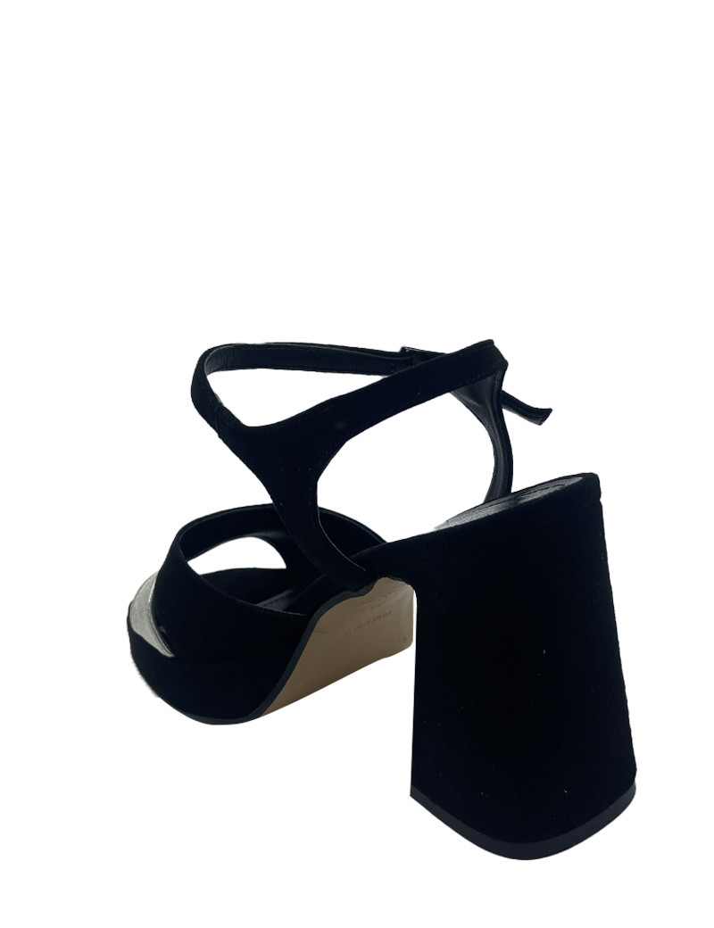 PAOYAMA SANDALES PLATEAU CUIR NERO