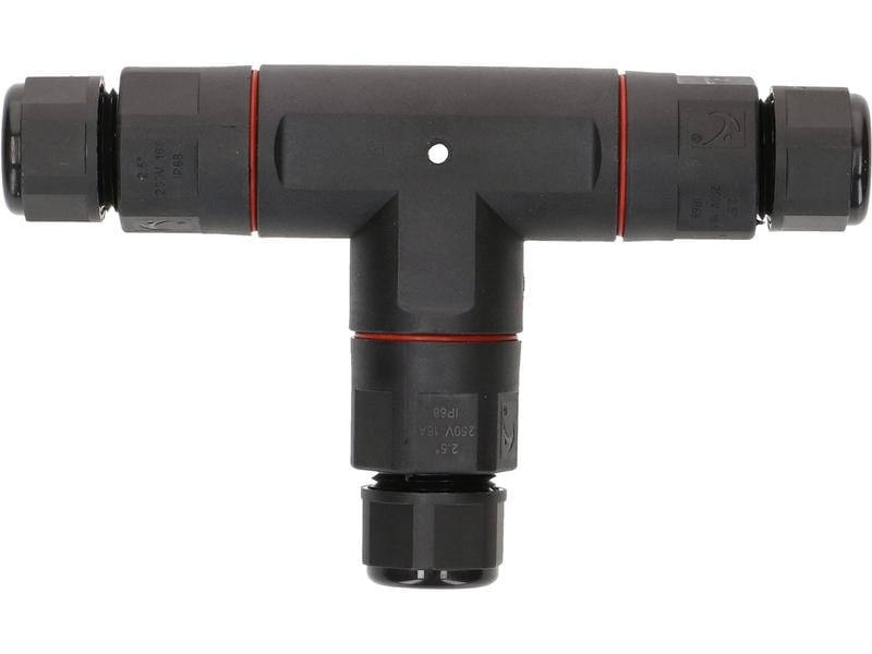 Max Hauri Kabelverbinder T-Stück IP68 3-polig, 16A / 250 V Schwarzer 3-poliger Kabelsteckverbinder
