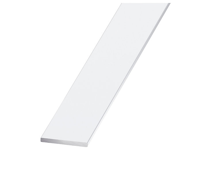 Plat aluminium laqué blanc 25 x 2 mm, 2 m
