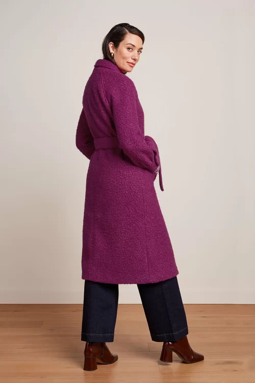 King Louie Rachel Memphis Boucle jas in wild fuchsia