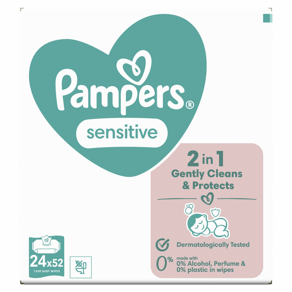 Pampers Billendoekjes Sensitive Navulpak24x52 = 1248 stuks