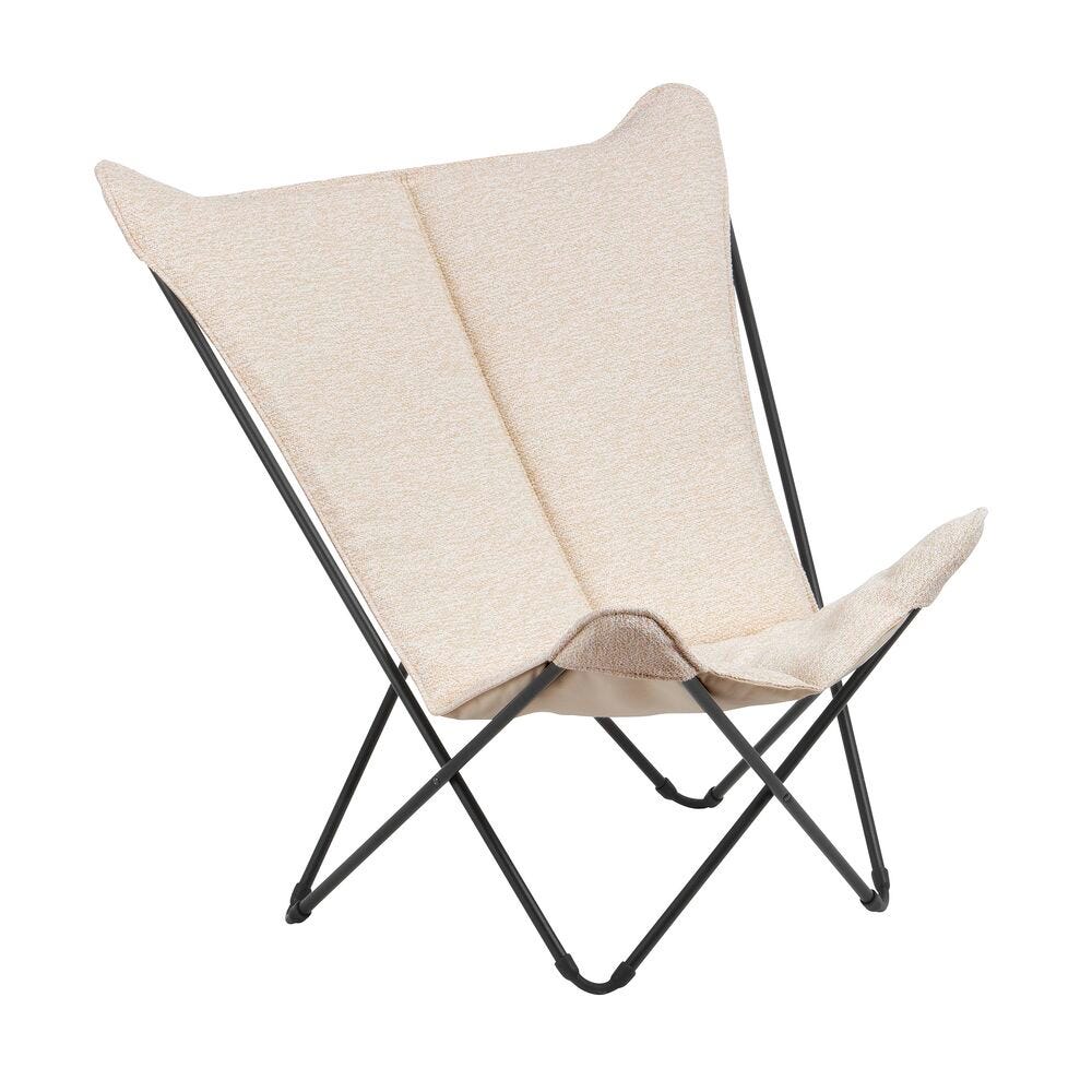 Gepolsterter Breiter Butterfly Chair Sphinx Niksen Creme