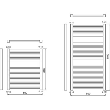Haceka designradiator Gita wit 493 Watt 110x50 cm