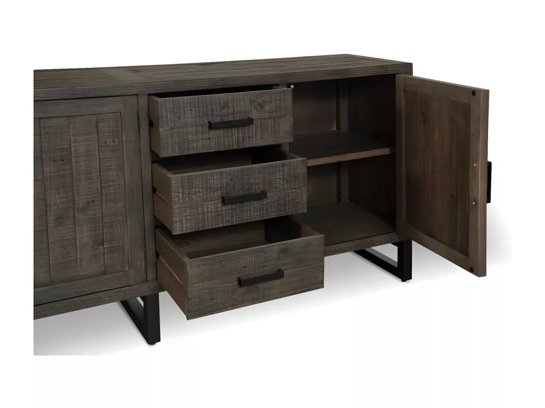 Bahut Bois Marron 200x45x85cm - Décoration d'Autrefois