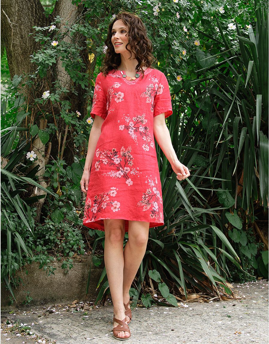 Robe 100% lin rose