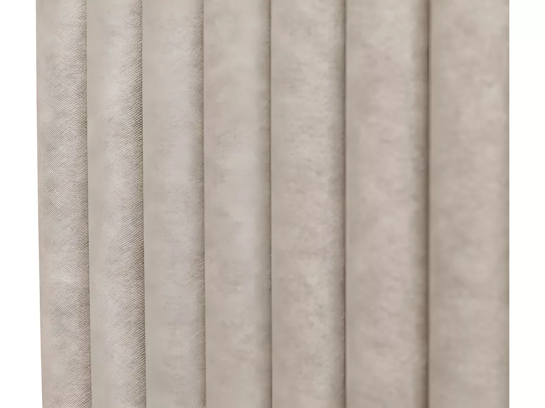 Lit coffre 180 x 200 cm avec tête de lit coutures verticales - Tissu - Taupe + Matelas - SARAH