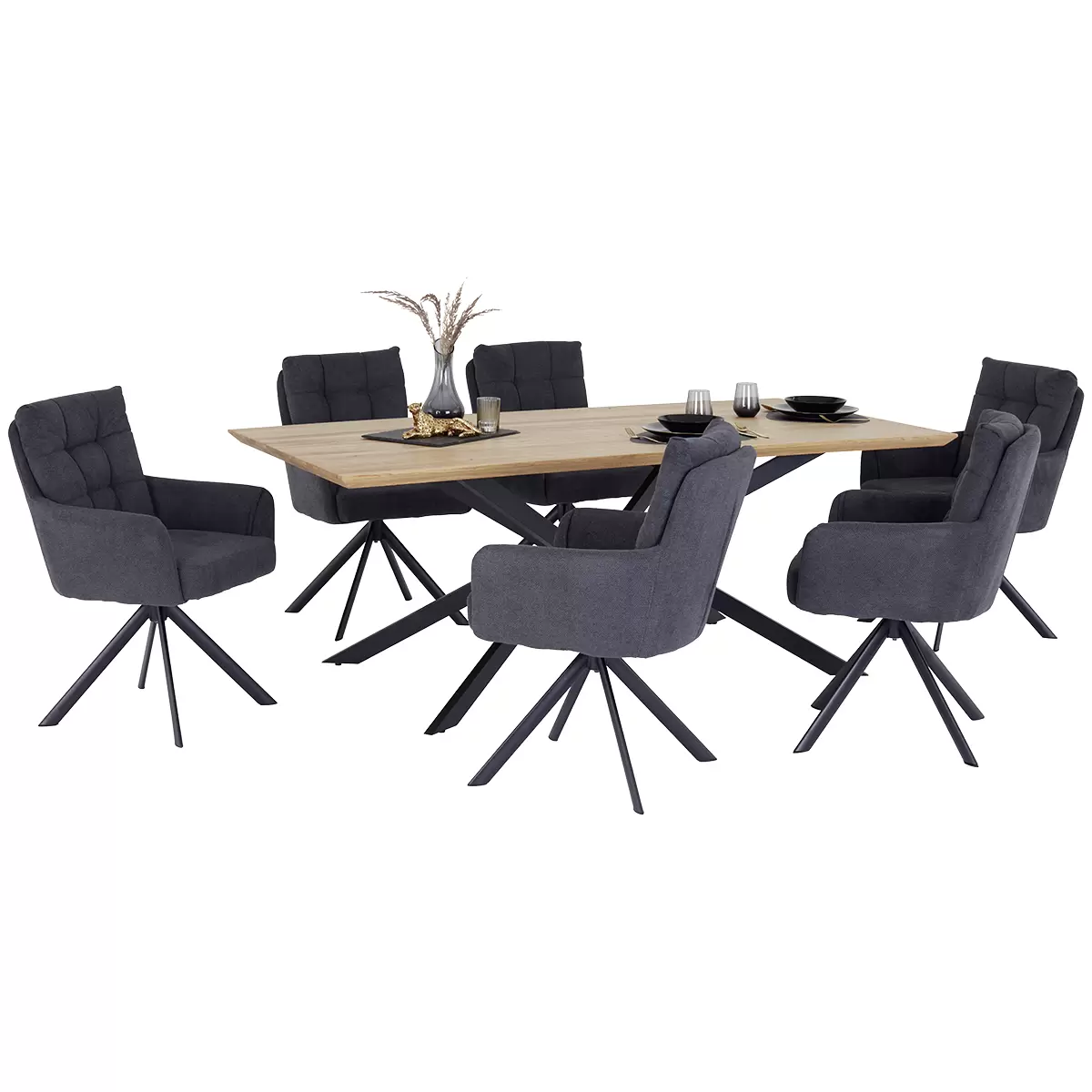 Esstisch Woodstyle Giga S Eiche,schwarz