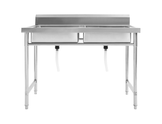 VIDAXL - Mobilier de cuisine évier de cuisine à lavabo double acier inoxydable