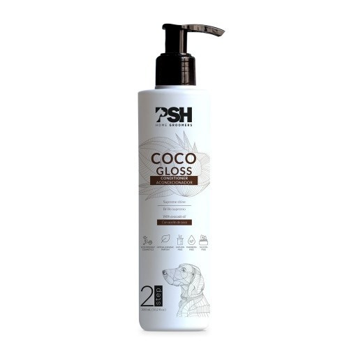 PSH COSMETICS Coconut Gloss, condicionador com aroma de coco para cães.