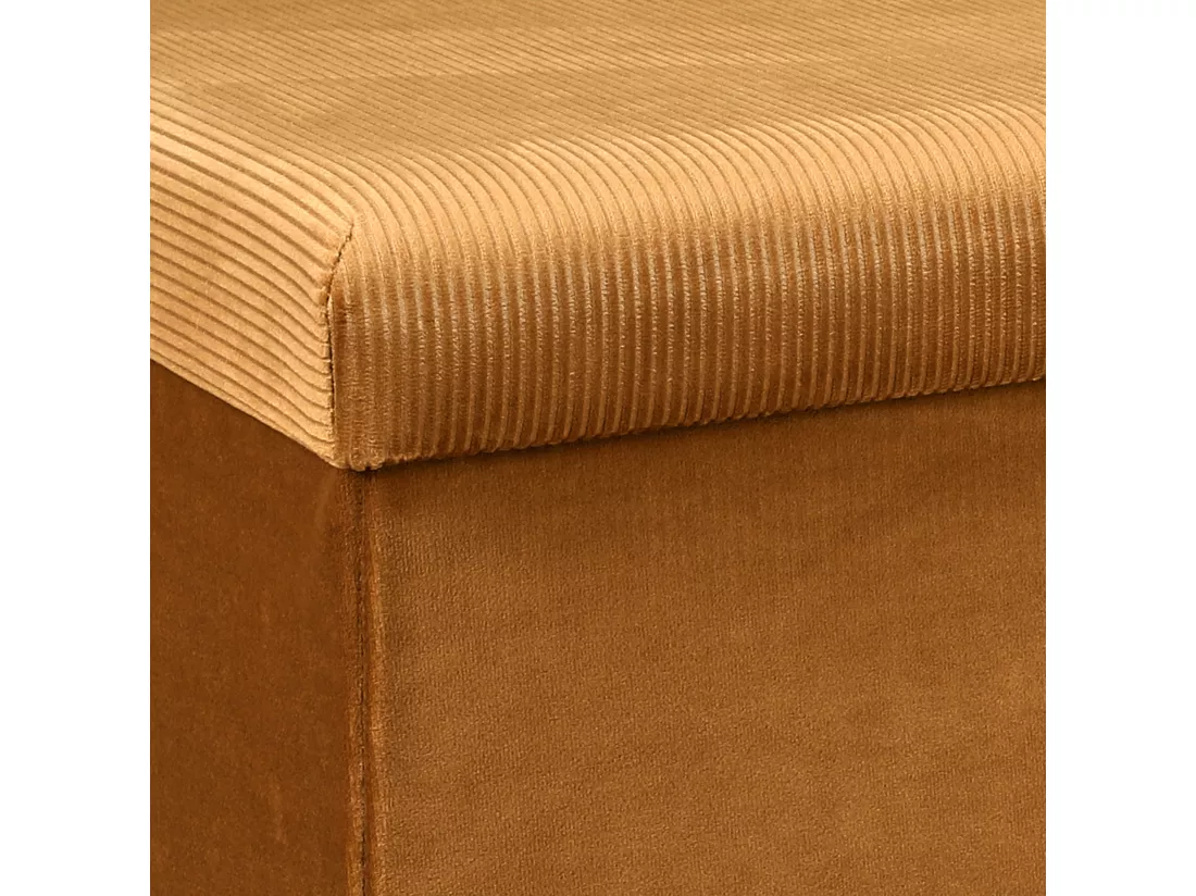 Coffre Banc Pliable Velours Cotele Giulia Jaune