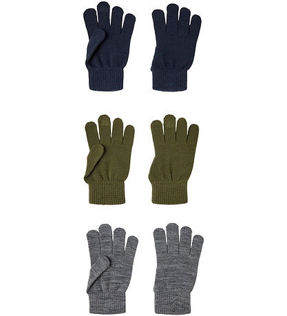 Name It Handschuhe - Noos - NknMagic - 3er-Pack - Olive Nacht/Gr