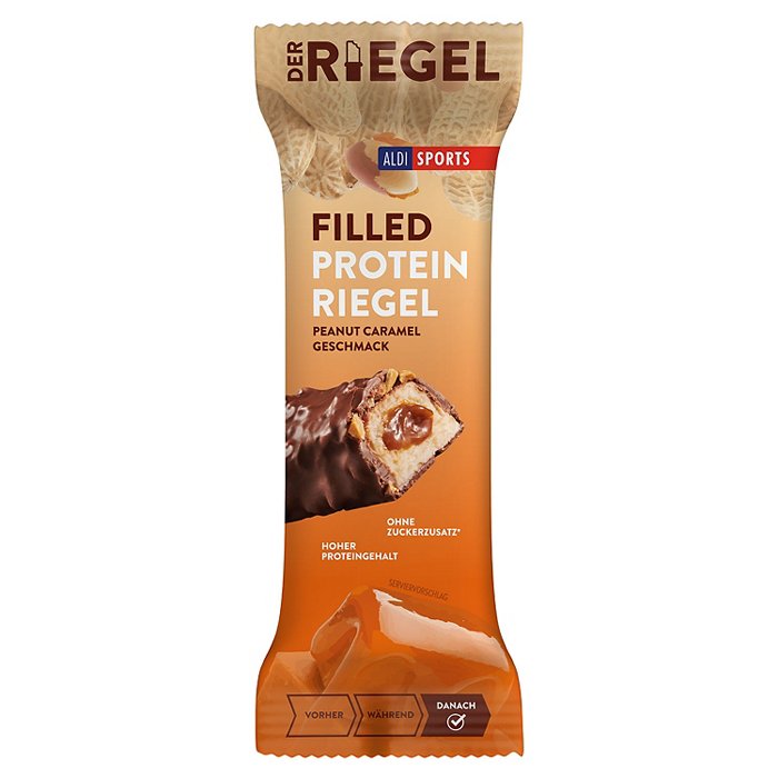 ALDI SPORTS Filled Protein Bar 45 g, Peanut-Caramel