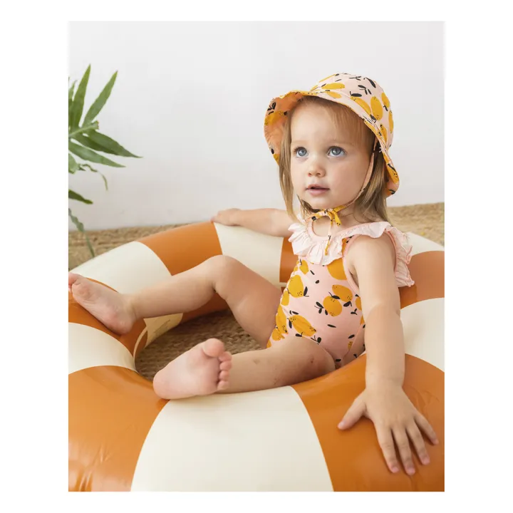 Búho Maillot de Bain 1 Pièce Coton Bio Citrons Bébé | Corail