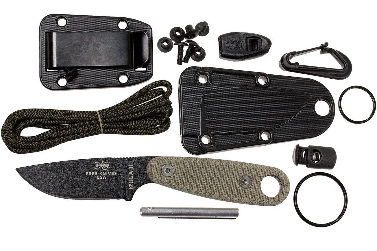 ESEE Izula II black IZULA-II-B-KIT survivalset met schede en firesteel