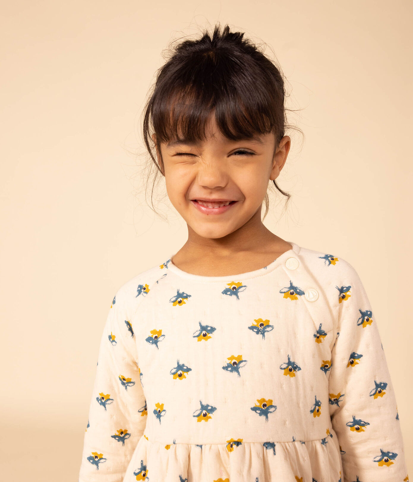Robe manches longues en tubique imprimé enfant fille