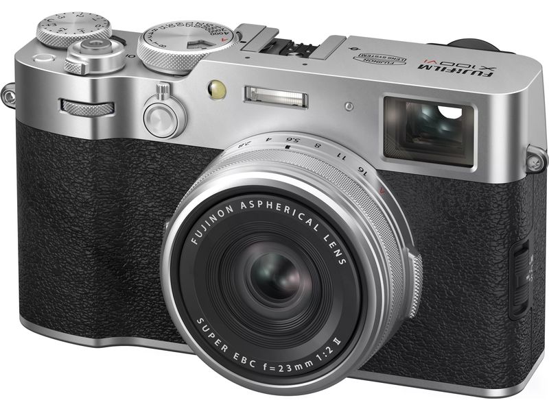 Fujifilm Fotokamera X100VI Silber Kompakte Digitalkamera mit anspruchsvollem Design und intuitiver Bedienbarkeit