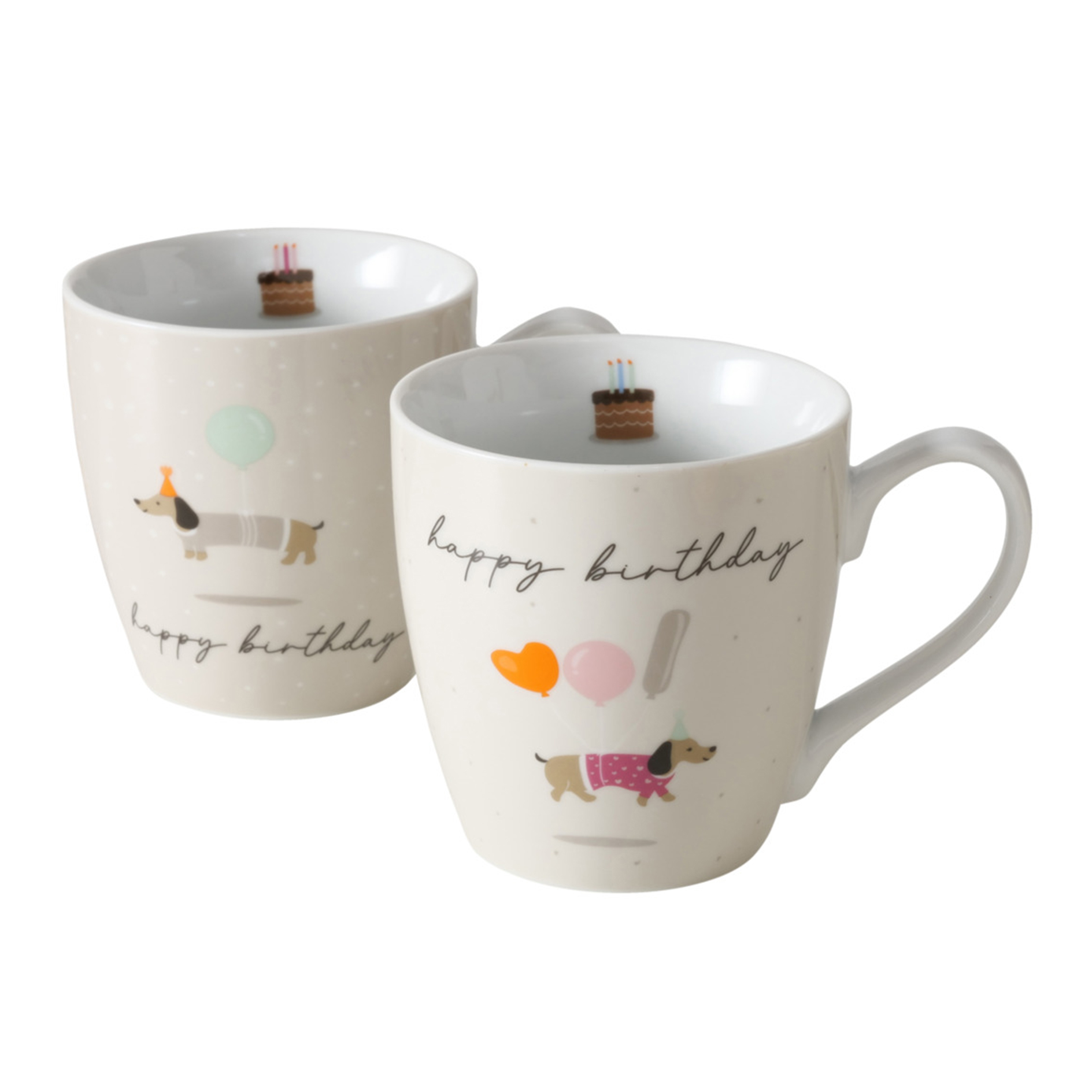 Jumbobecher - beige-braun - 2-fach sortiert
