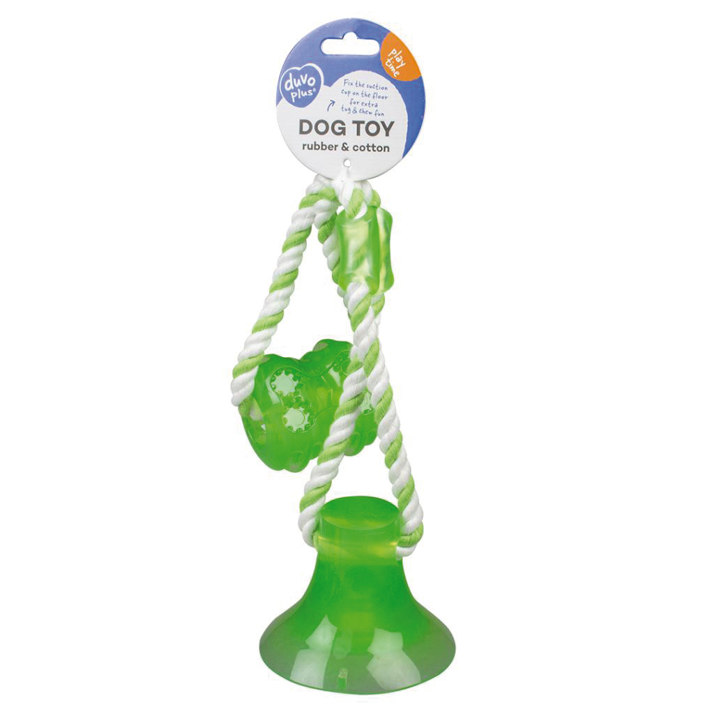 Corda para brinquedo de cachorro DUVO com ventosa, verde, 40 cm x 10,3 cm x 10,3 cm