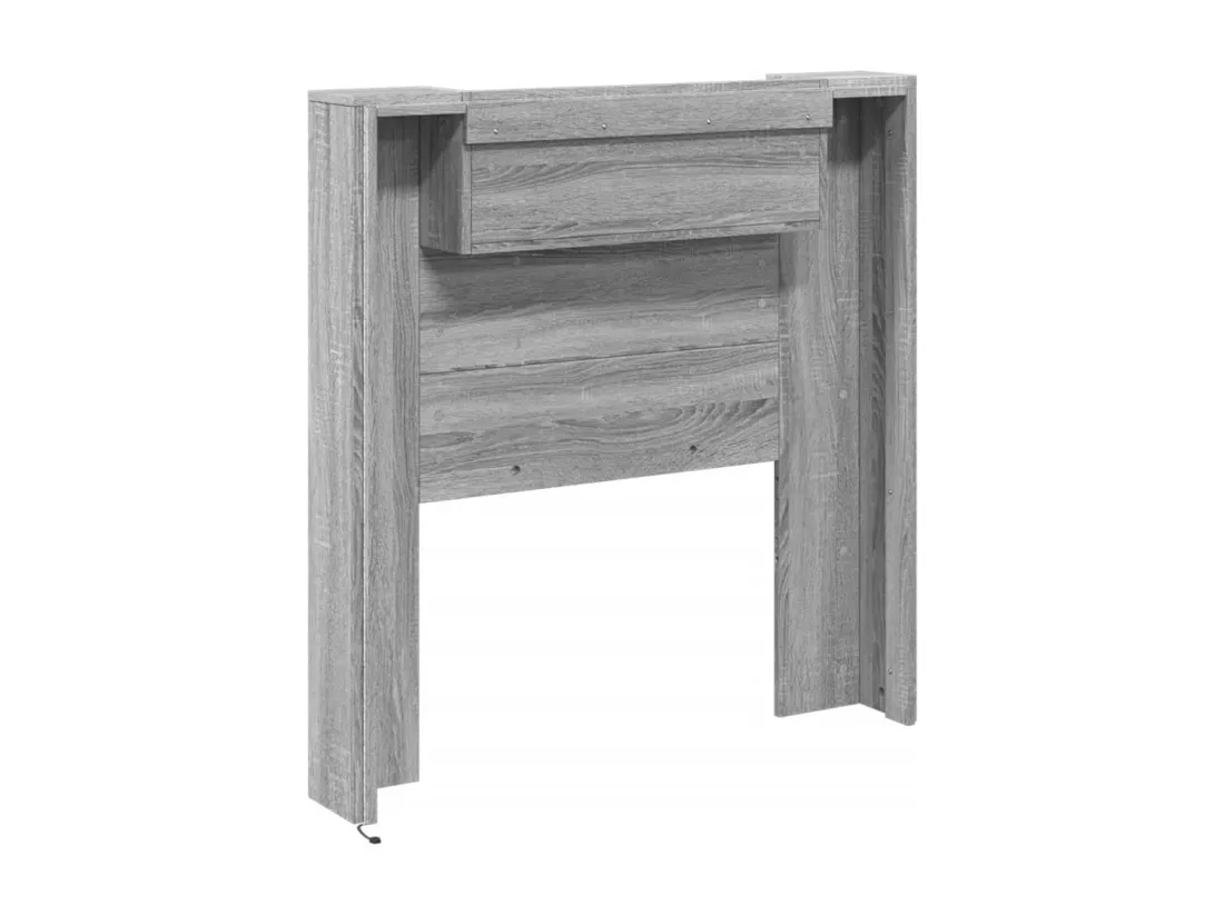 Armoire tête de lit avec LED sonoma gris 100x16,5x103,5 cm