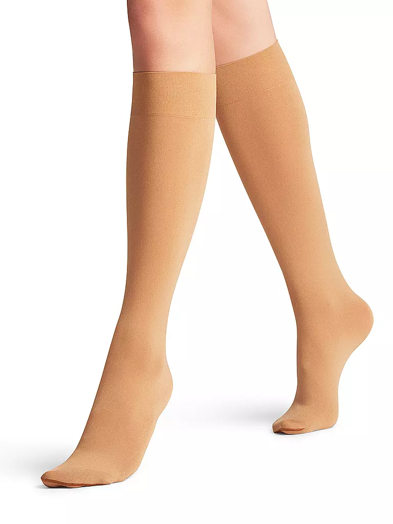 FALKE Kniestrümpfe Seidenglatt 40 den powder beige