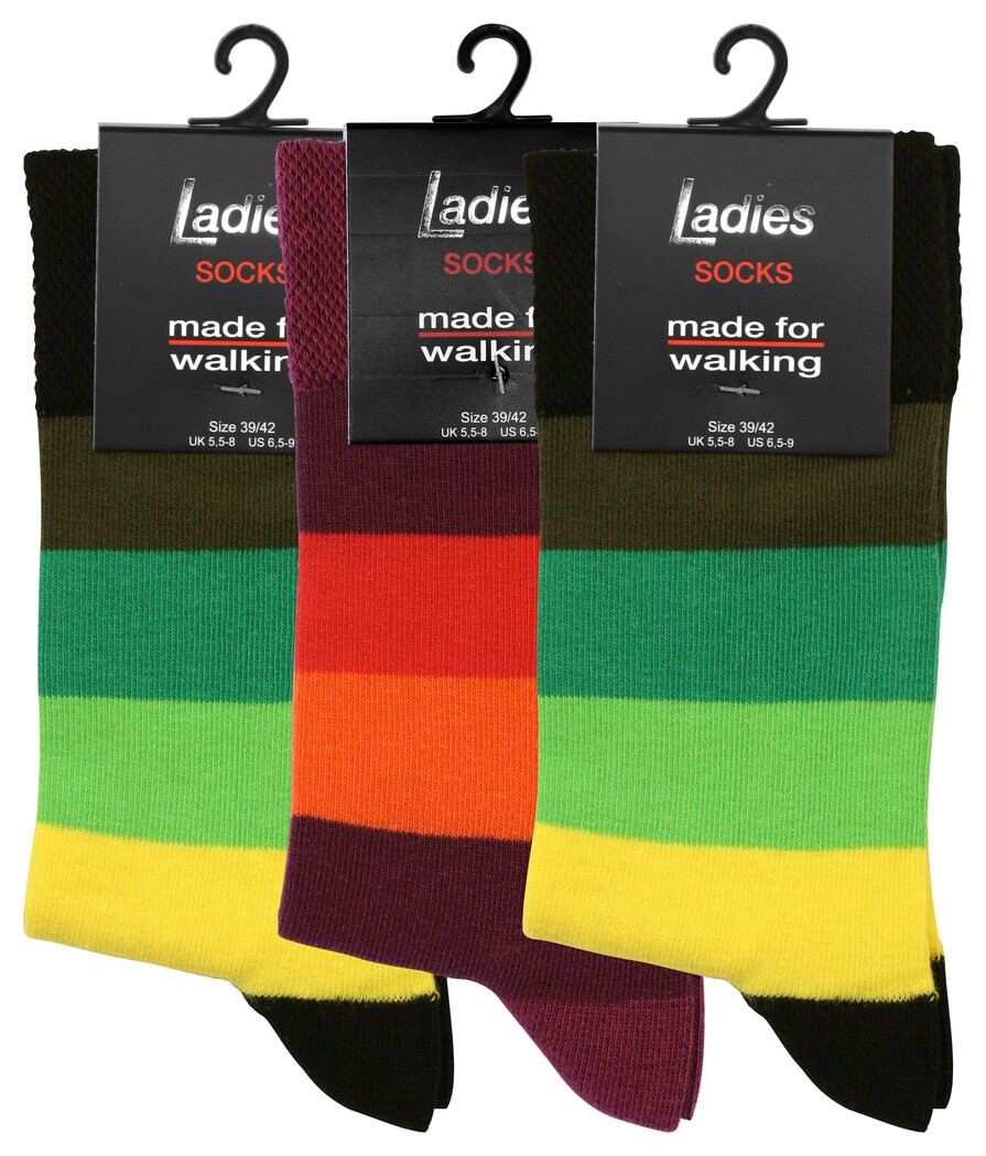 Cotton Prime® 3 Paar Socken mit Blockstreifen