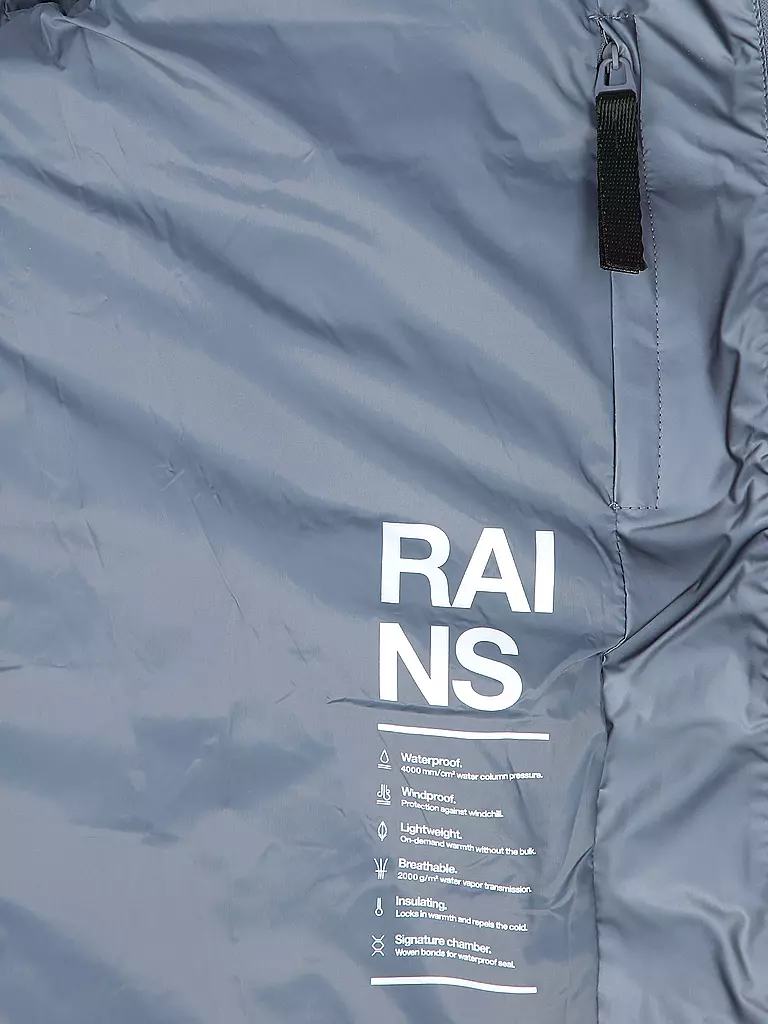 RAINS Steppjacke LOHJA LONG PUFFER JACKET  grau