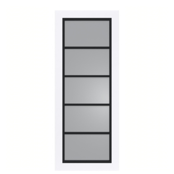 Arne & Bodil binnendeur ABD516 rook glas - extra wit afgelakt - glaslat diep zwart