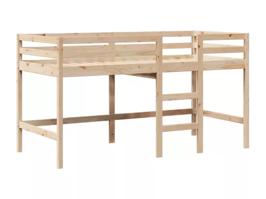 Lit superposé et échelle et toit 80x200 cm bois de pin massif
