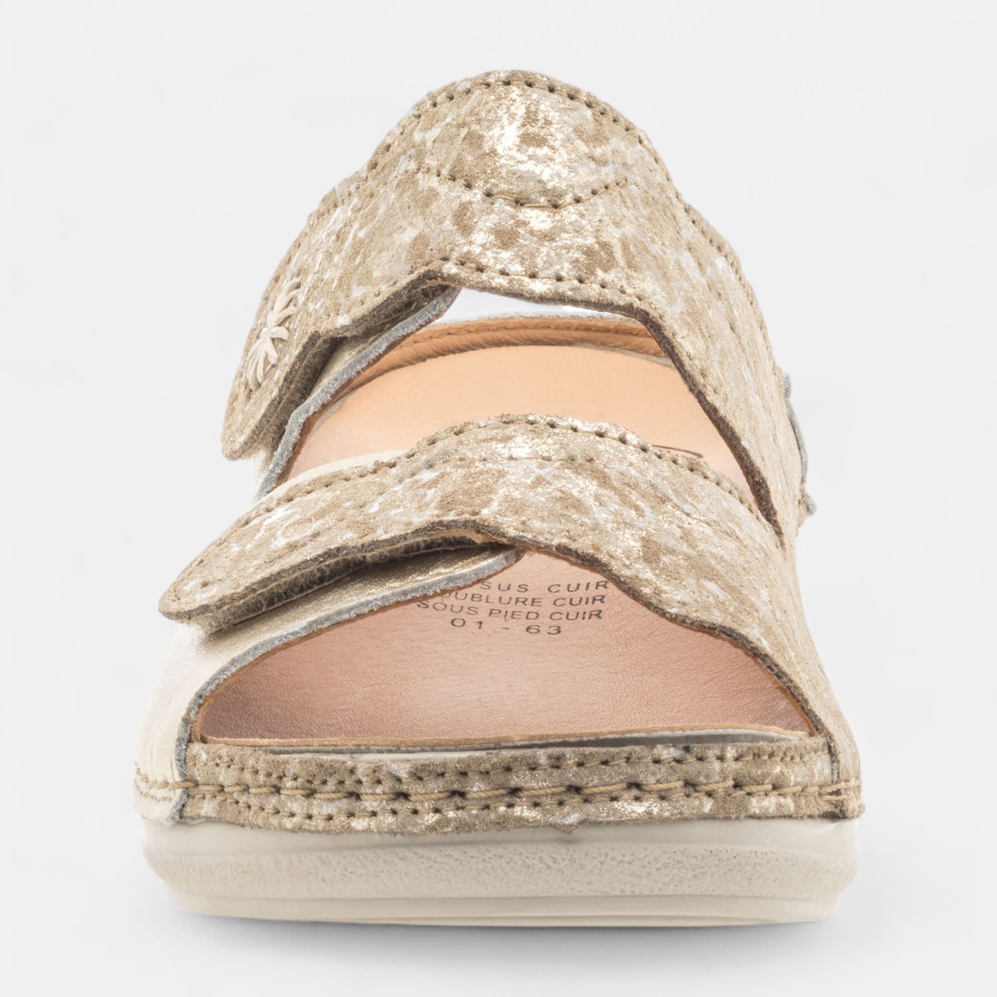 Nu-pieds confort Femme en cuir or