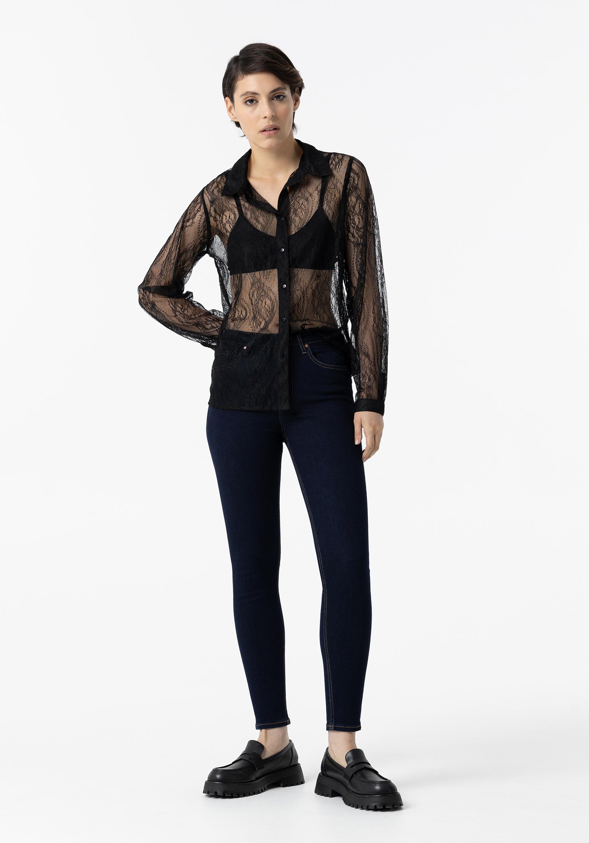 Jeans Lauren Skinny Cintura Alta